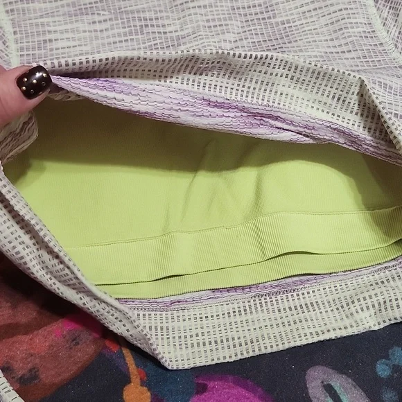 Lululemon Pale Yellow And Purple Long Sleeve Crop Top - Picture 3 of 6